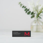 Slim Gray Monogram Fotografiet Visitekaartje (Staand voorkant)