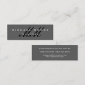 Slim Gray Professional Monogram Mini Visitekaartje (Voorkant / Achterkant)