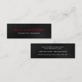 Slim Gray Red Script Professional Modern rendy Mini Visitekaartje (Voorkant / Achterkant)