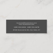 Slim Gray White Pink Professional Modern Trendy Mini Visitekaartje (Achterkant)