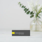 Slim Gray Yellow Unique Consultant Mini Visitekaartje (Staand voorkant)