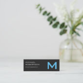 Slim Grey Blue Monogram Fotografe Visitekaartje (Staand voorkant)