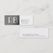 Slim Grey White Monogram Manager Visitekaartje (Voorkant / Achterkant)