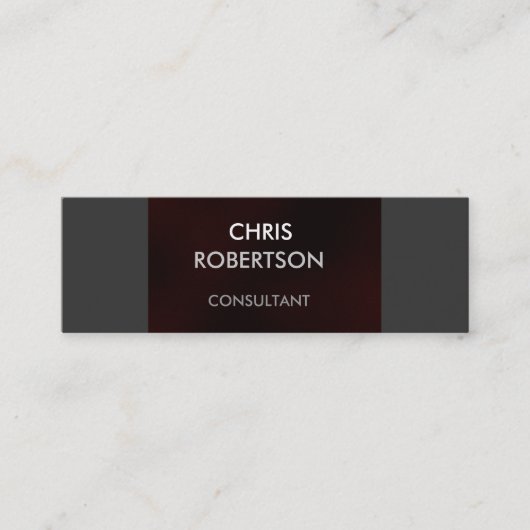 Slim grijs, donkerrood, aantrekkelijk Visitekaartj Mini Visitekaartje (Voorkant)