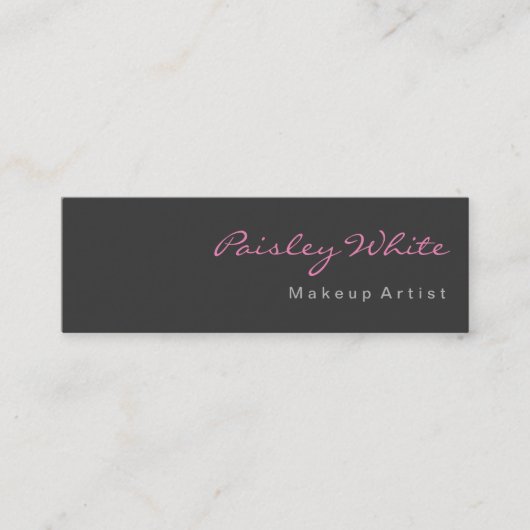 Slim Grijs Roze Schoon Eenvoudig Modern Profession Mini Visitekaartje (Voorkant)