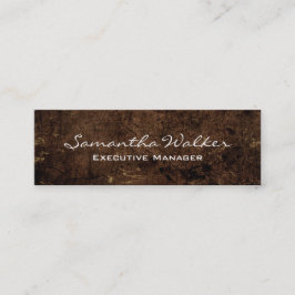 Slim Handschrift Modern Trendy Brown Mini Visitekaartje