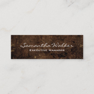 Slim Handschrift Modern Trendy Brown Mini Visitekaartje