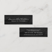 Slim Handschrift Modern Trendy Grey Wood Mini Visitekaartje (Voorkant / Achterkant)