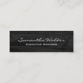 Slim Handschrift Modern Trendy Grey Wood Mini Visitekaartje