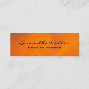 Slim Handschrift Modern Trendy Oranje achtergrond Mini Visitekaartje