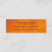 Slim Handschrift Modern Trendy Oranje achtergrond Mini Visitekaartje (Achterkant)