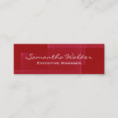 Slim Handschrift Modern Trendy Red Abstract Mini Visitekaartje (Voorkant)