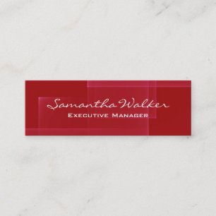 Slim Handschrift Modern Trendy Red Abstract Mini Visitekaartje