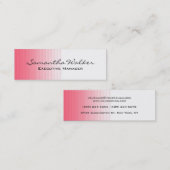 Slim Handschrift Modern Trendy Roze Wit Mini Visitekaartje (Voorkant / Achterkant)