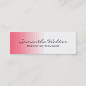 Slim Handschrift Modern Trendy Roze Wit Mini Visitekaartje (Voorkant)