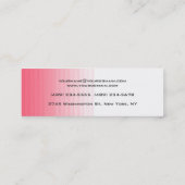 Slim Handschrift Modern Trendy Roze Wit Mini Visitekaartje (Achterkant)