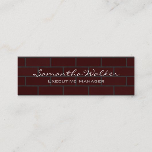 Slim Handschrift Modern Trendy Wall Bricks Mini Visitekaartje (Voorkant)
