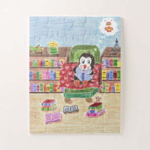 Slim leespinguïn puzzel legpuzzel