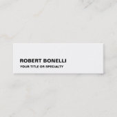 Slim Legible Modern Black White-minimalist Mini Visitekaartje (Voorkant)