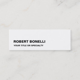 Slim Legible Modern Black White-minimalist Mini Visitekaartje