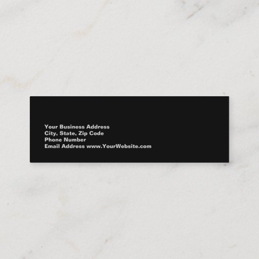 Slim Legible Modern Black White-minimalist Mini Visitekaartje (Achterkant)