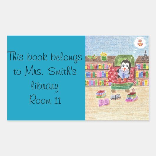 Slim lezen van pinguïn bibliotheek stickers (Voorkant)