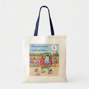 Slim lezen van pinguïn kind bibliotheektas tote bag