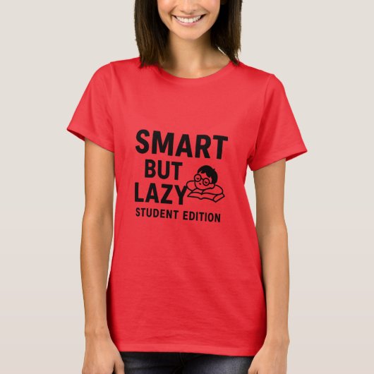 Slim maar lui - Grappig Student T-Shirt Design (Voorkant)