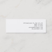 Slim Modern Plain Black White Professional Mini Visitekaartje (Achterkant)