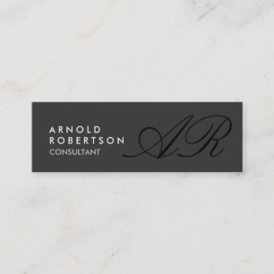 Slim Monogram Effen Grijs Trendy Visitekaartje