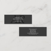 Slim Monogram Plain Gray Trendy Visitekaartje (Voorkant / Achterkant)