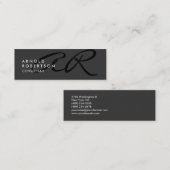 Slim Monogram Plain Gray Trendy Visitekaartje (Voorkant / Achterkant)