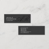 Slim Monogram Plain Gray Trendy Visitekaartje (Voorkant / Achterkant)