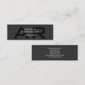 Slim Monogram Plain Gray Trendy Visitekaartje (Voorkant / Achterkant)