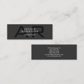 Slim Monogram Plain Gray Trendy Visitekaartje (Voorkant / Achterkant)