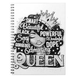 Slim Mooi Verbazingwekkend Zwart Koningin Melanin  Notitieboek