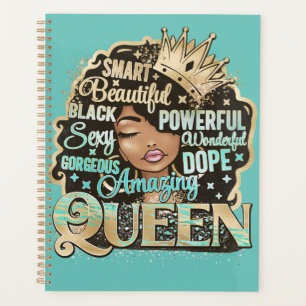 Slim Mooi Verbazingwekkend Zwart Koningin Melanin  Planner