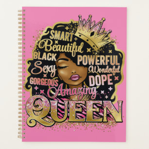 Slim Mooi Verbazingwekkend Zwart Koningin Melanin  Planner