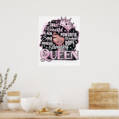 Slim Mooi Verbazingwekkend Zwart Koningin Melanin  Poster (Keuken)