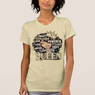 Slim Mooi Verbazingwekkend Zwart Koningin Melanin T-shirt