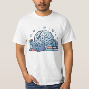 Slim Nerd Brein Leest Boeken Schattige Boekenwurm T-shirt