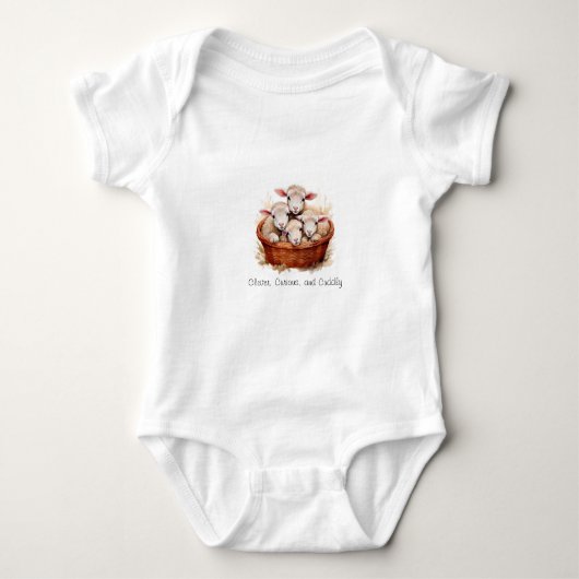 Slim, nieuwsgierig en knuffelig - Lam Baby T-shirt (Voorkant)