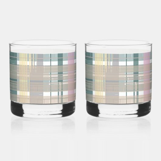 Slim ogende kustvlakke stijlprint whisky glas (Voorkant)