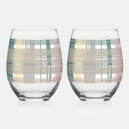 Slim ogende kustvlakke stijlprint wijnglas zonder voet