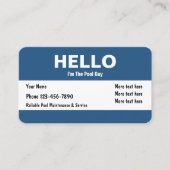 Slim ontwerp voor poolservice visitekaartje (Voorkant)