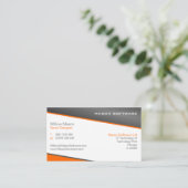 Slim Oranje en grijs professioneel Visitekaartje (Staand voorkant)