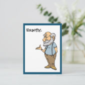 Slim oud Man precies grappig ouderling Cartoon Briefkaart (Staand voorkant)