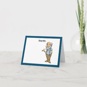Slim oud Man precies grappig ouderling Cartoon Kaart