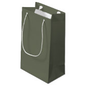 Slim Panel Moss Green Gift Bag – Klein Cadeauzakje (Achterkant Gekanteld)