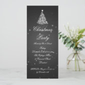 Slim Party Invitation legant Moderne Tree Black Kaart (Staand voorkant)